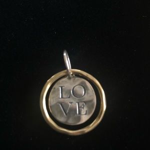 Brass Sterling silver LOVE pendant charm Pathos GRACE & HEART 925  nickel free